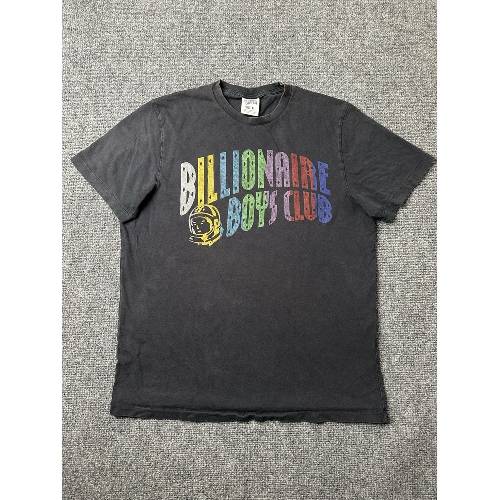 Mens Graphic Billionaire Boys Club Multicolor Logo Black T Shirt, Size XL